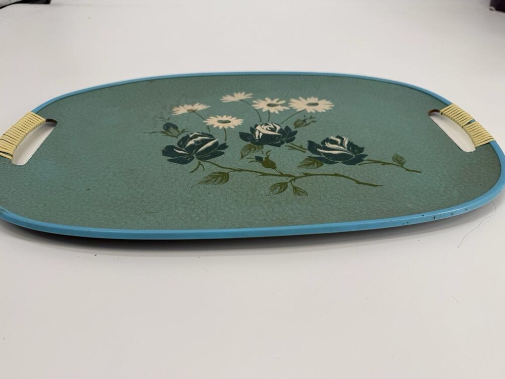 Vintage MCM Tilso Japan Hand Painted Flower Power Tray